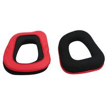 1 par de capa de esponja para logitech, fone de ouvido para g230 g430 g930 g35 f450, preto & vermelho 2024 - compre barato