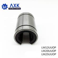 Tamanhos de rolamento lineares para impressora 3d, lm25uuop lm20uuop lm12uuop 25mm, bucha linear aberta tipo cnc, peças para eixos 2024 - compre barato