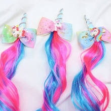 Women Girls Colorful Wig Ponytail Cartoon Unicorn Hair Clips Sweet Princess Hair Ornament Hairgrip Hairpins Kids Hair Accessorie 2024 - buy cheap