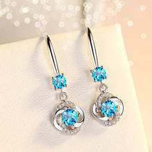 Women's Fashion Flower Clover Drop Earrings Shiny Micro Crystal Pave Cubic Zircon Dangle Earring Piercing Jewelry For Lady Girls 2024 - buy cheap