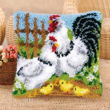 Wild Animal Cushion Latch Hook Kit Pillow Mat DIY Craft Flower 42CM 42CM Cross Stitch Needlework Crocheting Cushion Embroidery 2024 - buy cheap