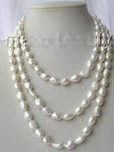 stunning long 64" big 9-11mm baroque white freshwater pearl necklace 2024 - buy cheap