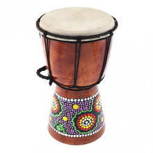 6in African Djembe Drum Hand-Carved Solid-Wood Goat-Skin Traditional African Musical Instrument 2024 - buy cheap