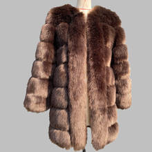 Abrigo de piel sintética para mujer, parka larga y mullida de 1,7 kg, de lujo, de zorro, talla grande, F2294 2024 - compra barato