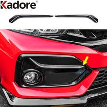 Front Fog Light Lamp Eyebrow Eyelid Trim For Honda Civic 2020 2021 Carbon Fiber Head Foglight Garnish Streamer Strip Car Styling 2024 - buy cheap