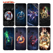 Capa de celular preta da marvel avengers, logotipo, estilo para huawei honor 9a 9c 9s 9x 10 9 lite 30 20 pro 10i 8x 8 8a 7a 7c pro lite 2024 - compre barato