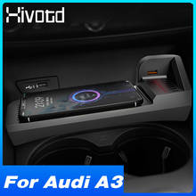 Hivotd автомобильное беспроводное зарядное устройство 15 Вт QI аксессуары для интерьера Быстрая зарядка держатель для смартфона пластина для Audi A3 8v 2014-2021 2024 - купить недорого