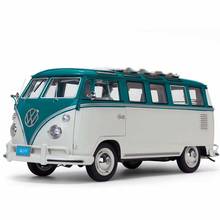 1/12 escala de alta qualidade ônibus minibus passageiro carro 1950t1 fat car modelo de carro adulto crianças brinquedos presente coleção exibição interna 2024 - compre barato