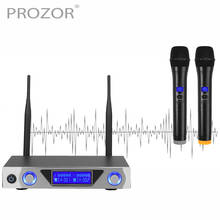 PROZOR UHF Dual Channel Wireless Microphone System with LCD Display Handheld Karaoke Microphones Set For Karaoke System 2024 - buy cheap