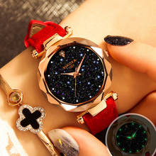 Reloj de pulsera de cuero para mujer, Accesorio luminoso de marca superior de lujo, relojes con cielo estrellado, femenino 2024 - compra barato