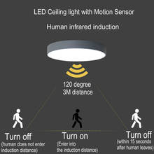Modern Simple Hallway Ceiling Lamp with Motion Sensor Infrared Induction Surface Mount LED Round Ceiling Light Balcony Entrance 2024 - compre barato
