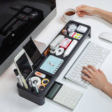 Organizador de mesa para escritório, de plástico, para teclado, rack de armazenamento de papelaria, para computador, casa, escritório, mesa de armazenamento, shlelf 2024 - compre barato