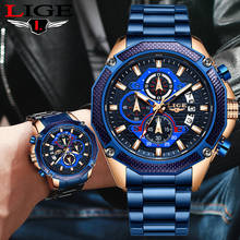 2019 LIGE Army Military Men Watch Luxury Brand Stainless Steel Wrist Watch Chronograph Business Quartz Watches Relogio Masculino 2024 - buy cheap