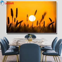 full diamond landscape 5D diamond painting sunset yellow Wheat field DIY diamond embroidery kit sunrise mosaic home decoration 2024 - buy cheap