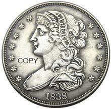 1838 Liberty Facing Left Half Dollar Patterns Silver Plated Copy Coin 2024 - buy cheap