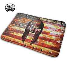 American Flag And Helmet On Rusted Metal Door - Molon Labe Comfortable Door Mat Rug Carpet Cushion Gun Rights Rust Molon Labe 2024 - buy cheap