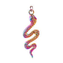 10 Uds. De abalorios de colores del Arcoíris para collar de mujer, de aleación, Animal Cobra, serpiente colgante, joyería de Glamour de cumpleaños 2024 - compra barato