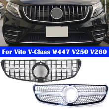 Rejilla delantera de ABS para mercedes-benz Vito v-class W447, V250, V260, estilo GT, parachoques de estilo de diamante, 2015-2021 2024 - compra barato