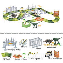 192 шт., трек динозавра, модель в собранном виде «сделай сам», электрический трек динозавра, Детский образовательный трек с надписью, игрушка для мальчиков 2024 - купить недорого