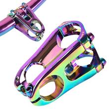 MTB Mountain Road Bike CNC Ultralight Colorful Hollow Aluminum Alloy Short Riser Rainbow Handlebar Bicycle Stem Cycling Parts 2024 - buy cheap