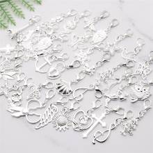 Mix Lobster Clasp Charm Floating Pendant Jewelry Findings Fit Pandora Charms Diy Bracelets Jewelry Making 50pcs/lot 2024 - buy cheap