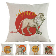 African Savanna Wild Animals Lion Cheetah Hyena Baboon Zebra Throw Pillow Case Home Room Sofa Car Decorative Cushion Cover 45x45 2024 - buy cheap