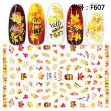 1pcs Gold Yellow Maple Leaf Nail Art Stickers Fall Leaves Water Decals Sliders Foil Autumn Design For Nail Manicure 2024 - buy cheap