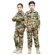 Камуфляжный комплект из 2 предметов для мальчиков-подростков, военная униформа, тактическая Боевая куртка, брюки, спецназ, армейский костюм 2023 - купить недорого