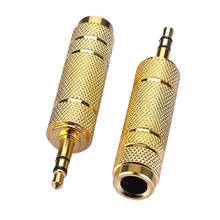 Plug macho de 6.35mm para 3.5mm fêmea, conversor/adaptador de microfone, fone de ouvido, amplificador de áudio, aux 6.3, 3.5mm 2024 - compre barato