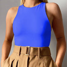 Fashion Blue Bodysuit Sexy Backless Bodysuits Romper String Women Casual Sleeveless Tank Top Bodysuit Body Female Large Size 2024 - buy cheap