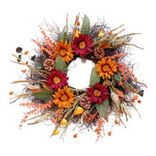 Artificial Sunflower Wreath, 2ft Large Round Wreath for Front Door Wingow Wall 2024 - buy cheap