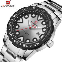 Naviforce relógio masculino impermeável, relógios de pulso esportivo impermeável de quartzo com pulseira de aço e data 2024 - compre barato