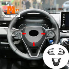 Cubierta de marco de botón de volante de coche, accesorios de pegatina de estilo para Toyota Corolla, ABS, fibra de carbono, 2019, 2020, 3 uds. 2024 - compra barato