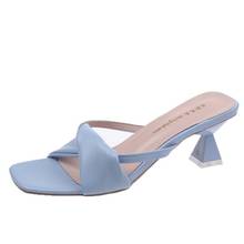 White Spring Office Shoes Women High Heels Pump 5cm Slip On Sandals Sandalias Comfortable Ladies Tenis Casual Open Gladiator 2024 - buy cheap