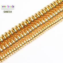 4mm 6mm 8mm Natural Hematite Rondelle Spacer Beads Gold Stone Beads for Jewelry Making Diy Bracelet 2024 - buy cheap