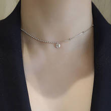 Original colar minimalista verão prata cor sorte ervilhas pingente para mulheres elegante assimétrico colar diário jóias 2024 - compre barato