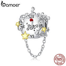 Bamoer-abalorio de reloj mágico para pulsera de plata de ley 925, colgante de cadena de estrella brillante, apto para collar de mujer, joyería artesanal, BSC406 2024 - compra barato