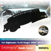 Capa protetora para painel de automóveis, para toyota highlander xu40 cluger 2008 a 2013, antiderrapante, acessórios para carro, tapete guarda-sol, 2009 2024 - compre barato