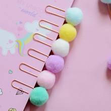 10Pcs Hairball Paper Clips Binder Clamp Memo Holder Bookmarks Office Stationery 2024 - buy cheap