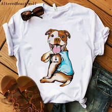 ZOGANKIN-Camiseta con estampado de I Love Mom Dog para mujer, ropa informal a la moda de verano, Tops Harajuku Kawaii, camiseta para niña 2024 - compra barato