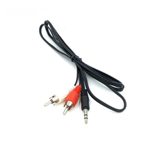 Mini cabo de áudio estéreo av 1 em 2, cabo de áudio estéreo de 3.5mm com conectores macho e 3.5mm, cabo aux para alto-falante para carro/pc/tv 2024 - compre barato
