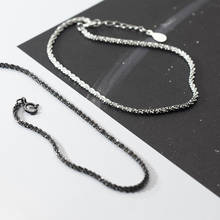 Женский браслет-цепочка COLUSIWEI, черный браслет из стерлингового серебра 925 пробы в Корейском стиле, изысканные ювелирные изделия 2024 - купить недорого
