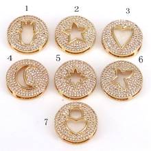 6Pcs Hot Sale Mini CZ Zircon Micro Pave Butterfly Moon Heart Lock Star Palm Charm Pendant For Jewelry Making 2024 - buy cheap