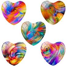 TAFREE Colorful Rotate patterns Heart shaped Art Photo 25mm DIY Glass Cabochon Pattern Jewelry Accessories CX22 2024 - buy cheap