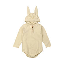 0-24M Infant Newborn Baby Boy Girl Bunny Rompers Long Ears Jumpsuit Solid Long Sleeve Autumn Costumes Easter Baby Clothes 2024 - buy cheap