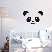Pegatinas de vinilo con cabeza de Panda para decoración de habitación de niños, calcomanías de Pvc con diseño de expresión de Panda, papel tapiz extraíble AZ1027 2024 - compra barato