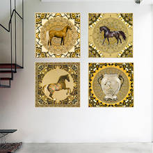 Cuadro de caballo de estilo Caballero de Europa, pintura abstracta Vintage, póster de pared, decoración moderna del hogar, Arabia Saudita 2024 - compra barato