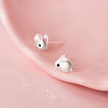 S925 Sterling Silver Color Jewelry Animal Korea Style Cute Rabbit Stud Earrings For Women Wedding Party Gift G3423 2024 - buy cheap