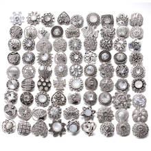 10pcs/lot Wholesale Snap Jewelry Mixed Rhinestone Flower 18MM Snap Buttons Fit 18mm 20mm Snap Button Bracelet Charms Jewelry 2024 - buy cheap