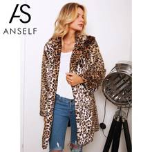 Women Faux Fur Coat 2020 Winter Long Jacket Leopard Print Coat Turn-Down Collar Long Sleeve Pocket Fluffy Jacket Plus Size 3XL 2024 - buy cheap